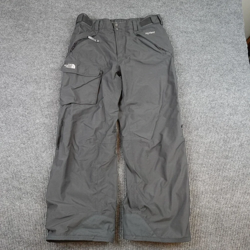 The North Face HyVent Snow Pants Mens Large Gray Waterproof Lined Ski Snowboard